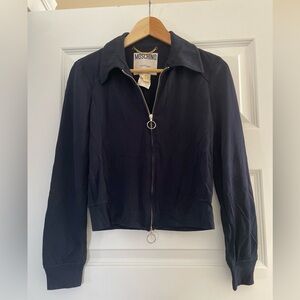 Moschino Couture Women's Navy Track Jacket, Rayon, Size 8